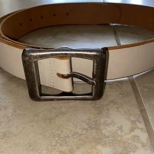 White leather belt